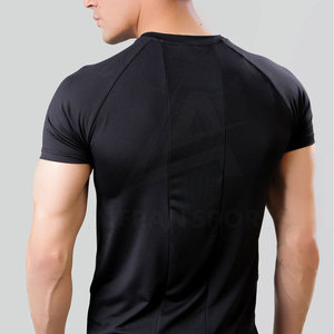 Camiseta de gimnasio transpirable Lisa para hombre, camiseta de manga corta para culturismo, ropa de gimnasio para hombre - Product Image 6