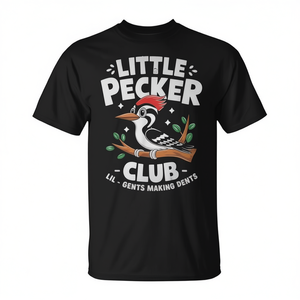Camiseta Little Pecker Club Crew con diseño de amante de las aves, color negro - Product Image 2