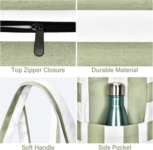 Bolsa <span class=keywords><strong>de</strong></span> Playa Plegable Impermeable Grande Personalizada para Mujer, Bolsa <span class=keywords><strong>de</strong></span> Malla para Natación, Bolsa <span class=keywords><strong>de</strong></span> Compras con Cierre para Viajes y Vacaciones - Product Image 3