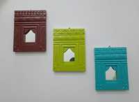 Cadres de fenêtres rectangulaires en bois Art Déco faits à la main, Jharokhas avec sculptures complexes pour mariage, Pâques - Pièce unique Z F CRAFT