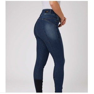 Pantalones vaqueros de equitación de tendencia, pantalones ecuestres, medias para mujer, venta al por mayor, ropa ecuestre con calcetines inferiores - Product Image 3