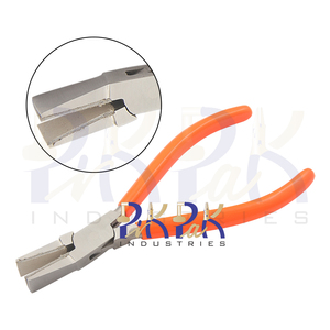 Pince à bec de canard avec mâchoires doublées de cuir Total L 165mm W/out Spring & PVC Handles Joint Box Jewelry Making Metal Forming Plier - Product Image 1