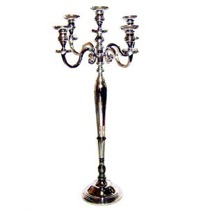 เชิงเทียนโลหะตั้งโต๊ะเทียนบนโต๊ะไฟตกแต่งงานแต่งงานสำหรับงานคริสต์มาส5แขนตกแต่งด้วยการเคลือบสีขาวอย่างดี - Product Image 6