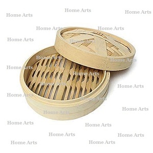 Cuiseur vapeur en bois de bambou de la plus grande qualité Dernière conception Forme ronde Taille personnalisée Dim Sum Box By Home Arts - Product Image 1