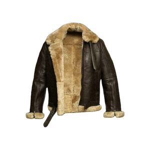 Chaqueta Bomber Clásica de Piel de Oveja B3 para Hombre 2026, Chaqueta de Aviador Cálida de Otoño con Cuello Alto, Ropa Exterior OEM - Product Image 1
