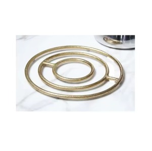 <b>Gold</b> Plated Metal Trivets Offer Exceptional Stability Preventing Cookware Slipping/Wobbling Heat Resistant Eco-Friendly - Product Image 2