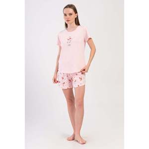 Conjunto de Top y Pantalones Cortos KADIN P.SUPREM O YAKA KISA KOL ETEGI OVAL SORT - Rosa - Rosa - Product Image 1