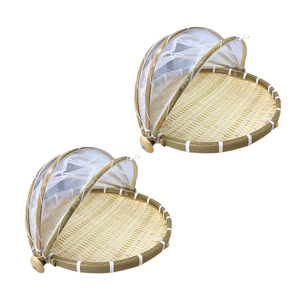 Versatile Vietnamese BAMBOO <b>TRAY</b> with Mesh Cover Traditional & Eco-Friendly Perfect for Drying, Serving & Storing Food - Product Image 1
