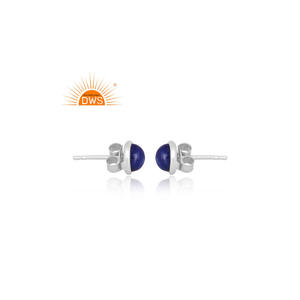 Pendientes de Plata de Ley con Lapislázuli Natural, Joyería Tradicional India, Regalo para Ella - Product Image 3