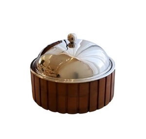 Plat à gratin en acier inoxydable de conception merveilleuse, couleur argent, écologique, durable, base en cuivre moderne, qualité supérieure pour servir les aliments - Product Image 1