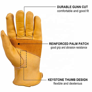 Gant d'équitation antidérapant Gants équestres en cuir de vachette avec poignées Gants de sécurité d'hiver de qualité pour les sports de course OEM - Product Image 3