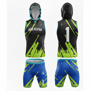 Nouvel ensemble 2 pièces à capuche personnalisé imprimé 7V7, haute qualité, multicolore, 100 % polyester, séchage rapide, respirant, été, prix raisonnable - Product Image 5