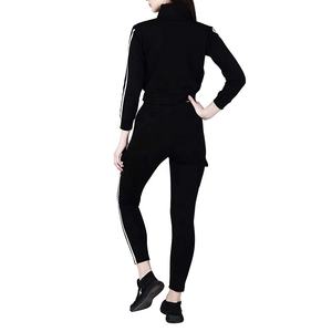 Chándal de mujer con panel de malla para transpirabilidad Chándal de mujer con top de manga corta y joggers - Product Image 5