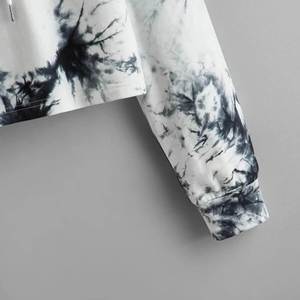 Automne surdimensionné décontracté poche ample sweats à capuche cravate teinture Streetwear sweats à capuche avec Logo avant hiver sweats à capuche à épaules tombantes - Product Image 5