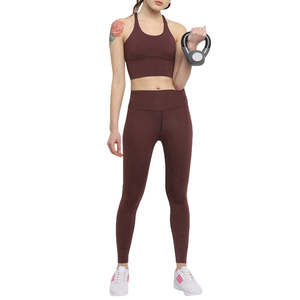 Vêtements de sport en gros 2025, séchage rapide, soutien-gorge de sport jaune uni, pantalon, ensemble de yoga pour femmes, service OEM, respirant, sans couture - Product Image 5