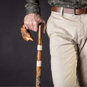 Bastón de caminar tallado a mano de gran calidad al por mayor para hombres y mujeres bastón de caminar moderno de madera tallado a mano, 36 pulgadas - Product Image 4