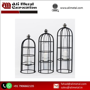 Ensemble de 2 lanternes bougeoirs naturels avec cadre moderne, complément parfait pour un décor quotidien et saisonnier. - Product Image 3