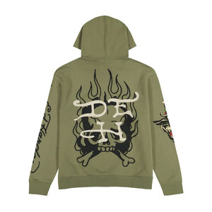 Sweats à capuche pour hommes, streetwear d'automne, couleur unie, avec poche, 250 g/m², 100 % polyester jersey, logo brodé personnalisé, style vintage, coupe oversize, faible MOQ - Product Image 2