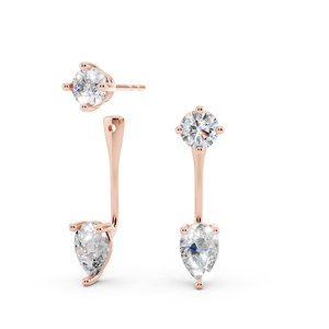 Pendientes de diamantes de oro real Estilo simple de moda Oro liso 10K Pendiente de oro rosa Joyería fina Pendientes de circón al por mayor - Product Image 4