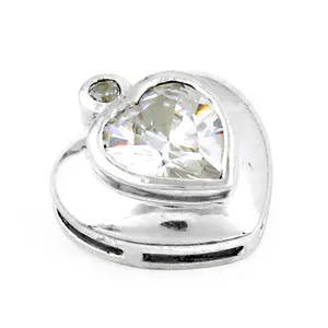 Colgante de Plata de Ley 925 con Forma de Corazón y Piedra Natural, Joyería Romántica con Dije Solitario para Mujer, para Uso Diario, Chapado en Rodio - Product Image 2