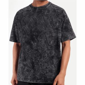 Camiseta para hombre Summer Vintage Acid Wash T Shirt para Unisex 250 GSM 100% Algodón Cuello ancho Manga corta Oversized - Product Image 1