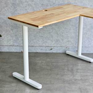 Escritorio Esquinero en Forma de L de Madera de Caucho con Patas de Hierro 120x110cm Sistema TIO HBTO021 - Product Image 3