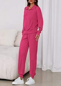 Conjunto Deportivo Holgado para Mujer, Conjunto Deportivo Cómodo con Sudadera con Capucha y Pantalones Deportivos, Conjunto Deportivo Informal para Uso Diario - Product Image 3