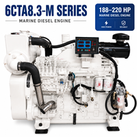Moteur diesel CUM 6CTA8.3-M, 6 cylindres, 4 temps, 188 CV, 205 CV, 220 CV, refroidi par eau, moteur de propulsion marine 6 cylindres