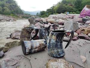 Cuernos Vikingos Originales Hechos a Mano, Jarra Vikinga, Taza de Cerveza Única de Inspiración Medieval, Taza de Buey Hecha a Mano - Product Image 5