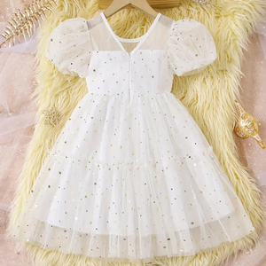 Vestido Midi de Fiesta Moderno con Estampado Recto, Transpirable, para Verano, para Niñas, Hecho a Mano, de Satén de Seda de Alta Calidad - Product Image 1