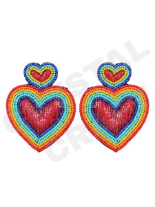 Emulily-Boucles d'oreilles vintage en perles vertes pour femmes, pour fête commémorative patriotique, couleur orange, blanc, bleu, pour mariage - Product Image 6