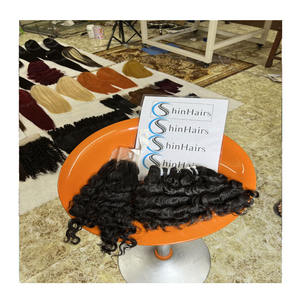 Mechones rizados birmanos, cabello humano sin procesar 100%, cabello nublado vietnamita de alta calidad, grado 12A, 100% - Product Image 1