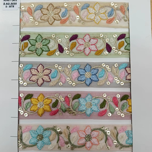 Encaje bordado floral colorido para estilo de negocios para ropa, zapatos, bolsos, regalos - Product Image 1