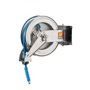 Enrouleur de tuyau pivotant en acier inoxydable Meclube Mod. SX 400 Tuyau d'arrosage 10m 150 ° C 200 bar Taille 3/8 Modèle 10m Tuyau inoxydable - Product Image 1