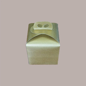 10 Uds. Cartón gráfico de piel dorada 160x160H140mm Cajas de Regalo Panettone altas 500g o 750G para vacaciones de Navidad - Product Image 5