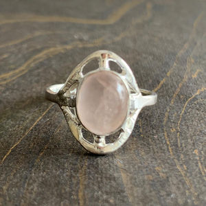 Natural Rose Quartz Gemstone Fine Jewelry <b>925</b> <b>Silver</b> <b>Ring</b> For Unisex Everyday Wear & Occasional Gift - Product Image 1