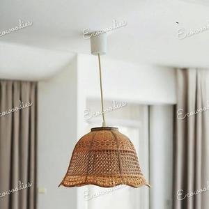Modern Simple Style Wicker <b>Chandelier</b> Indoor Use Hanging Lamp Hall Bar Restaurant Living Room <b>Bedroom</b> Hanging Wicker Lamp <b>Lights</b> - Product Image 6