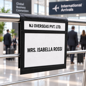 Divris Airport Guest Welcome Board Hanging model Black Leather Name <b>Sign</b> For Hotel Arrival Greeting - Product Image 5