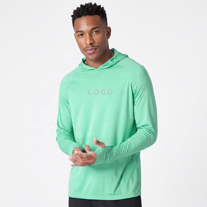 Sudadera con Capucha Verde de Manga Larga para Adultos Unisex, Transpirable, con Estampado Digital, Talla Grande, Secado Rápido, UPF 50, 100% Poliéster, Color Sólido en la Parte Delantera - Product Image 6