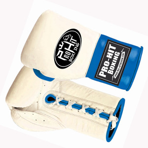 Guantes de cuero de perforación de PU con logotipo personalizable profesional Guantes de boxeo deportivos con cierre de cordones con características de competencia - Product Image 4