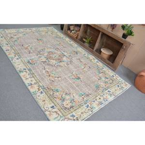Tapis Turc Vintage Classique Beige 5.2 X 8.7ft Fait à la Main Peluche Pile Hauteur Laine Fourrure Latex Patchwork Rectangle pour Adolescents Chambres - Product Image 4