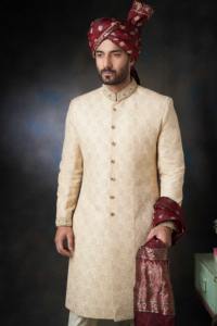 Sherwani Largo Hecho a Mano de Alta Calidad para Hombre con Diseño Elegante, Ropa de Lujo para Bodas y Fiestas para Novios, Lavable a Máquina - Product Image 2