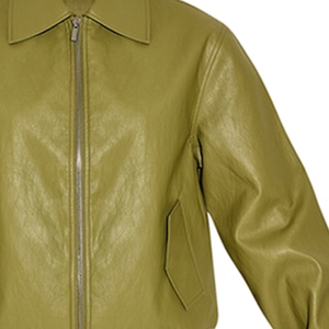 Chaqueta Bomber de Seda Oliva de Alta Calidad, Unisex, Impermeable, para Primavera, Estilo Motociclista, Reversible, con Cierre de Cremallera y Cuello en V - Product Image 3