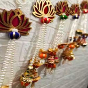New arrival Lotus <b>Door</b> Hangigns With Beautiful Gotta and Moti Mala Work Lotus <b>Door</b> Hangings for Home and Wedding, Festival Decor - Product Image 6