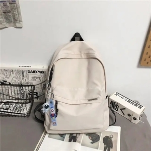 <b>Black</b> fashion men's <b>backpack</b> simple travel nylon bag couple <b>backpack</b> bag for students - Product Image 4