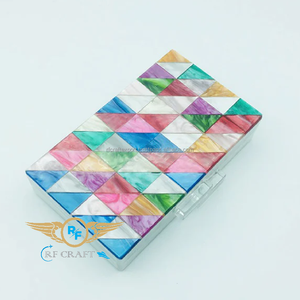 2023 New Style Luxury <b>Resin</b> Woman's Evening Bag Mother of Pearl Party Clutch Ladies' Wholesales India Featuring <b>Stone</b> Pattern - Product Image 5