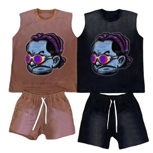 Streetwear personnalisé Ensemble chemise et short en coton pour hommes, survêtements pour hommes, ensemble deux pièces - Product Image 4