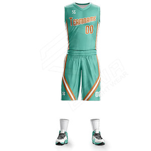 Vente en gros uniforme de basket-ball personnalisé pas cher Sublimation réversible pour jeunes Vente en gros avec le meilleur dernier design de maillot de basket-ball - Product Image 4