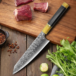 Venta al por mayor personalizado de alta calidad OEM ODM servicio fijo hoja afilada profesional japonés Damasco acero cocina Chef cuchillo - Product Image 6