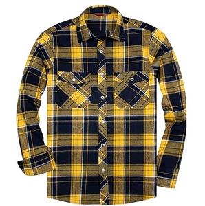 Chemise à carreaux en flanelle Logo personnalisé hommes chemises décontractées motif à carreaux tissu de flanelle 100% coton chemises à carreaux - Product Image 6